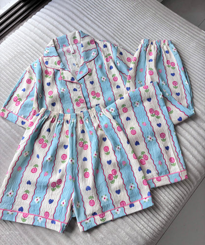 Petals Pop Dreamy 3 Piece Night Suit
