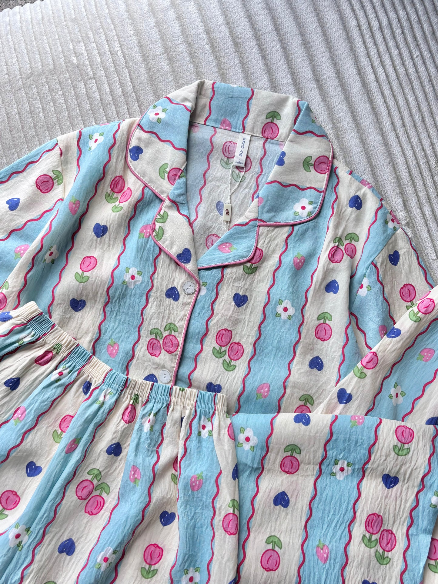 Petals Pop Dreamy 3 Piece Night Suit