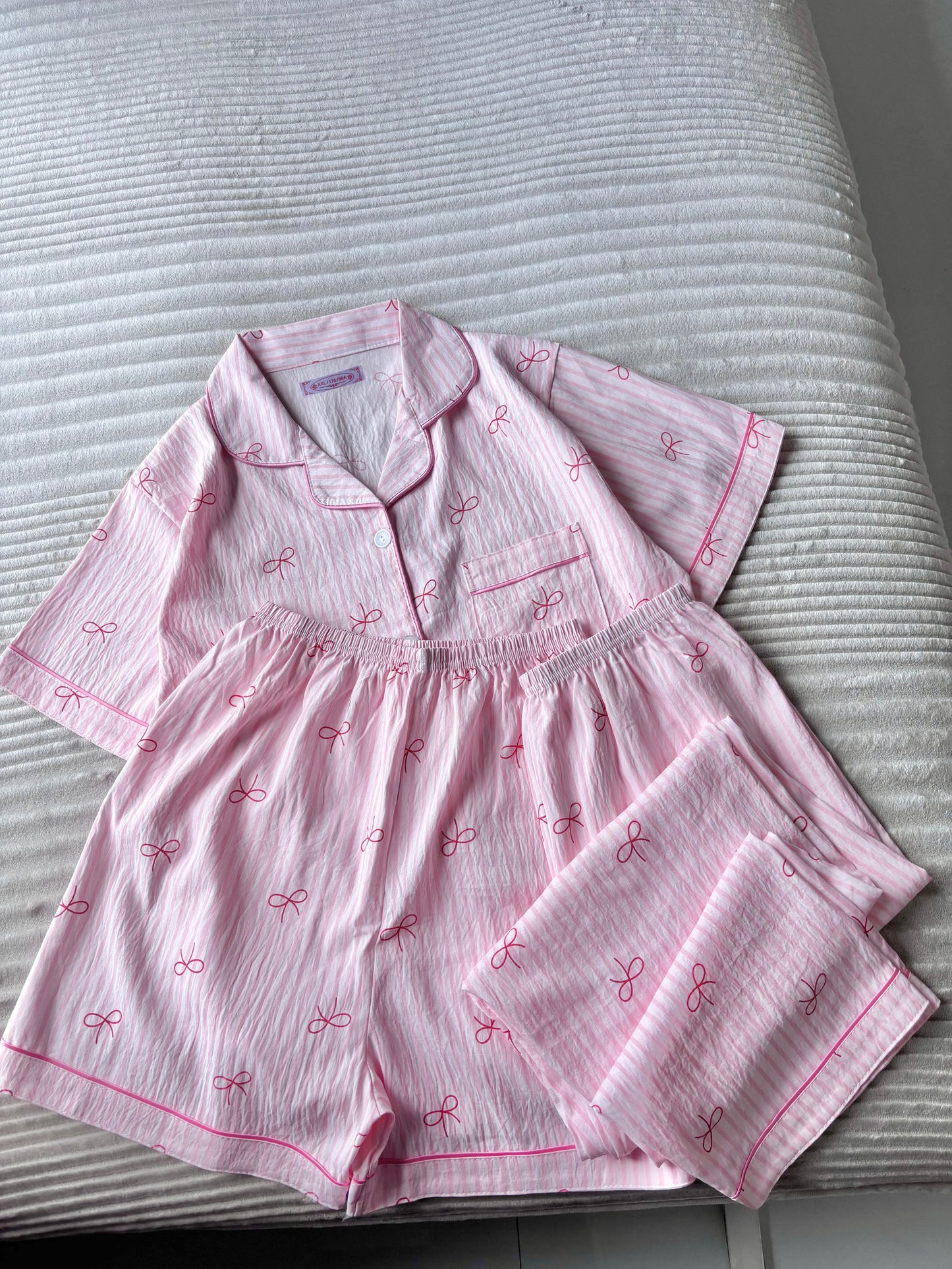 Pink Ribbon Dreamy 3 Piece Night Suit