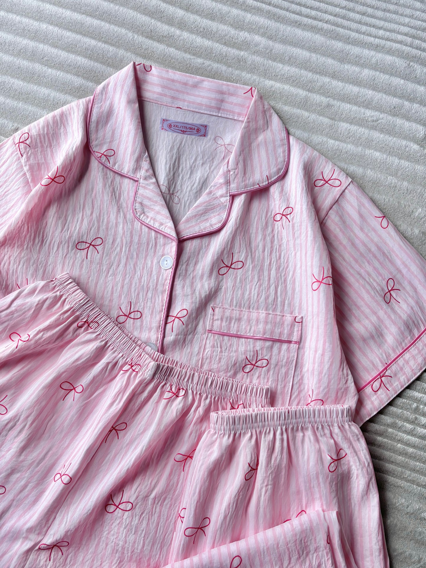 Pink Ribbon Dreamy 3 Piece Night Suit