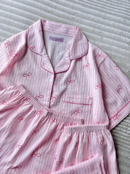 Pink Ribbon Dreamy 3 Piece Night Suit