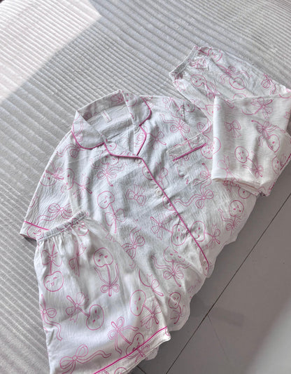 Cherry Bow Dreamy 3 Piece Night Suit