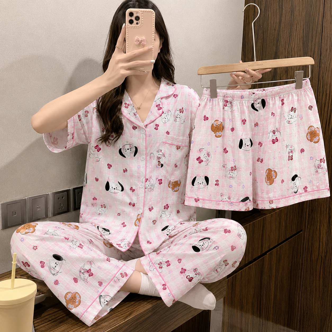 Teddy Charm Dreamy 3 Piece Night Suit