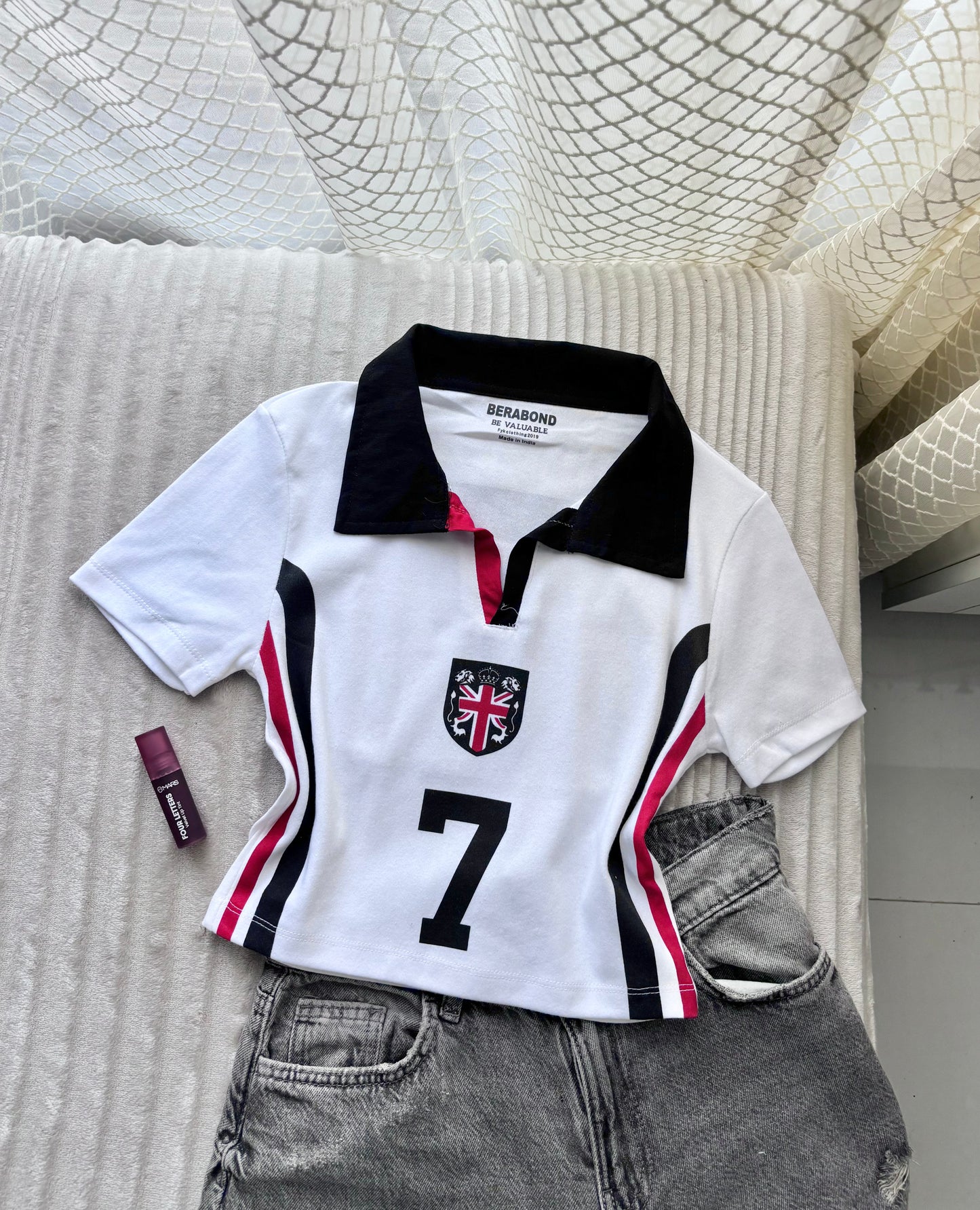 Club 7 Polo Crop Tee