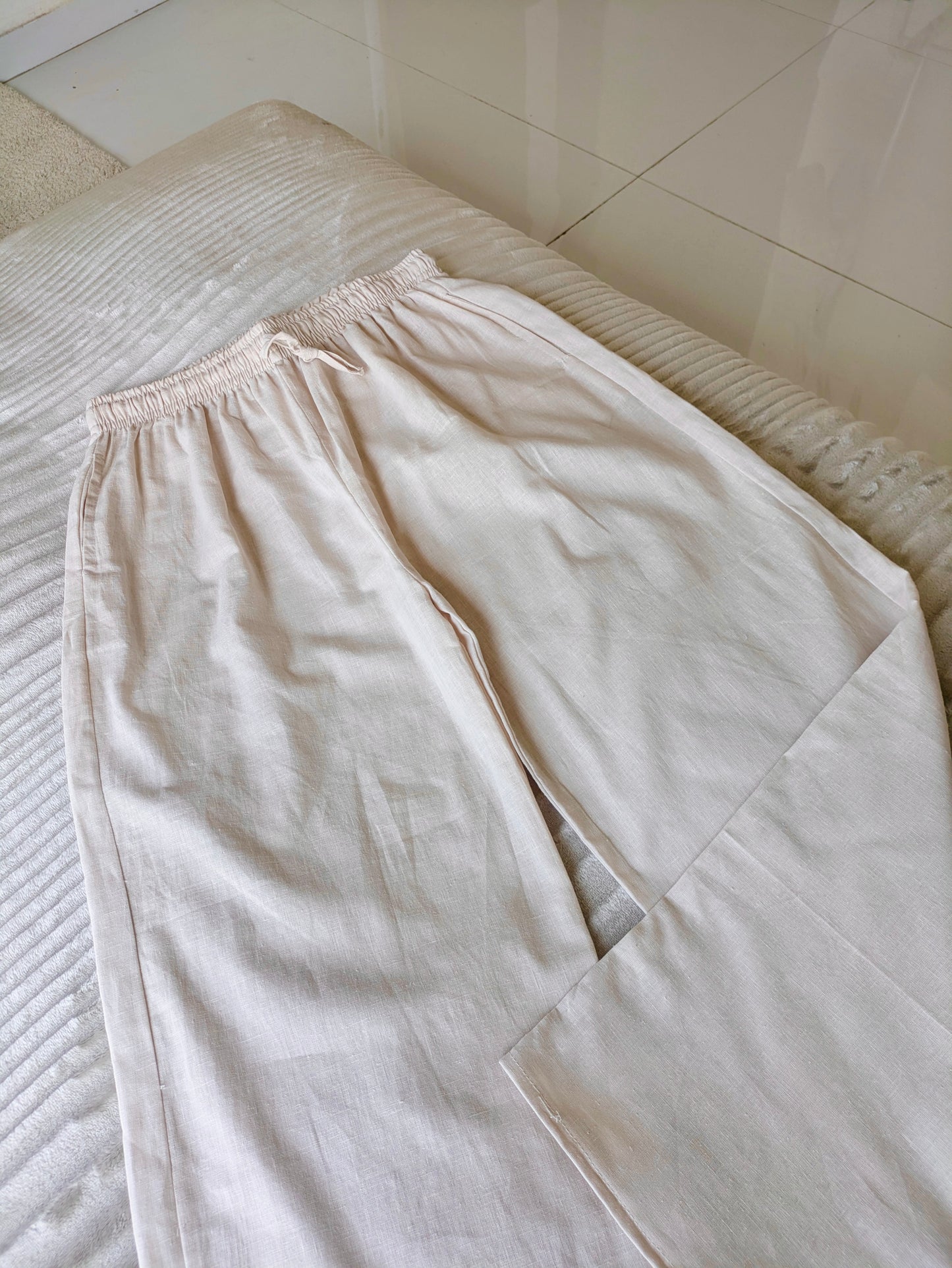 Beige Linen Pant
