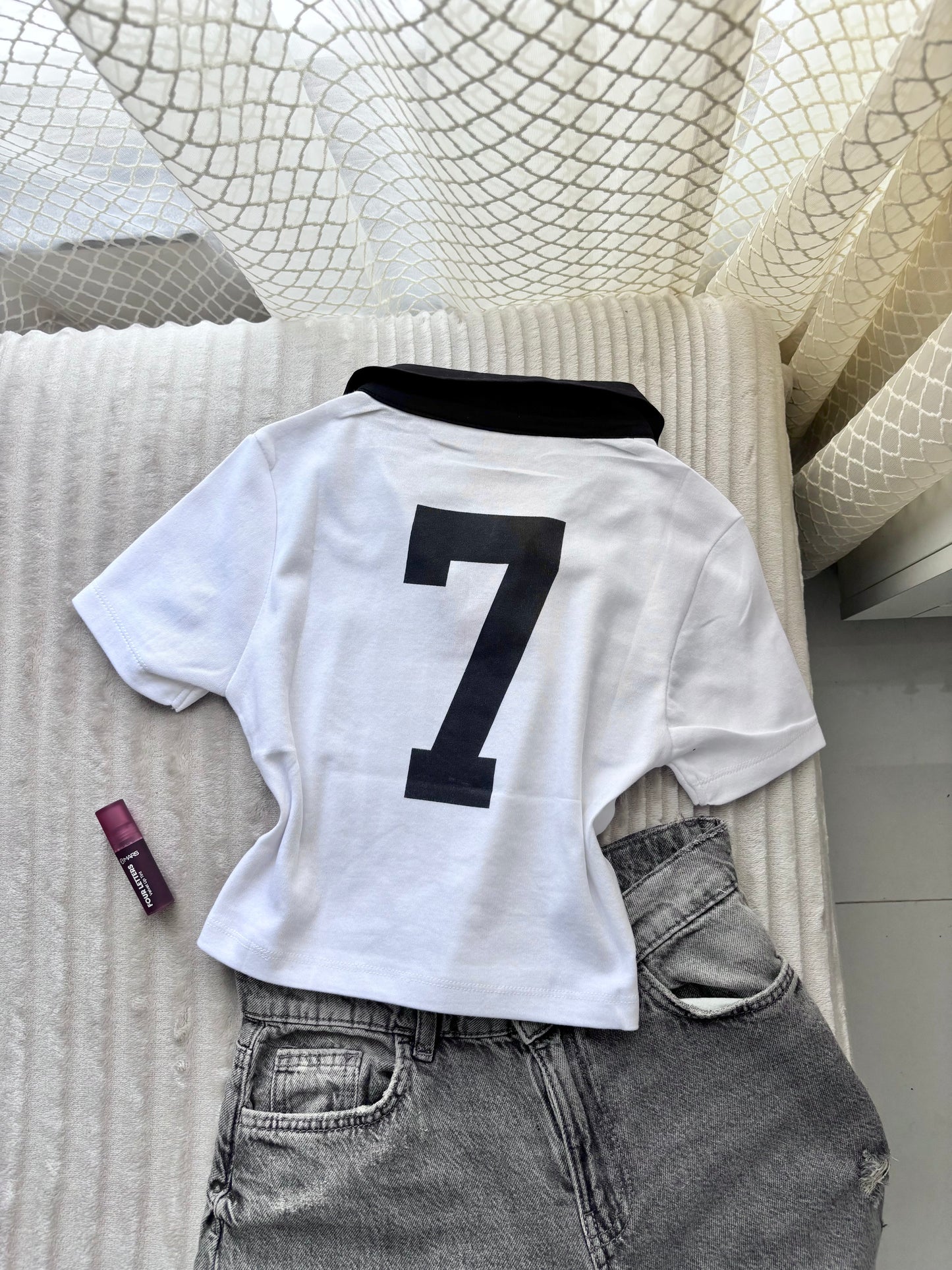 Club 7 Polo Crop Tee