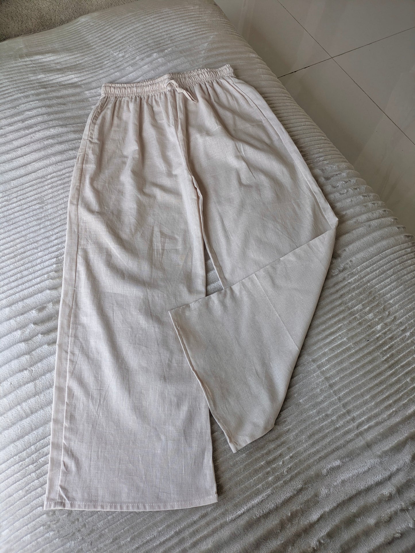 Sand Beige Linen Pant