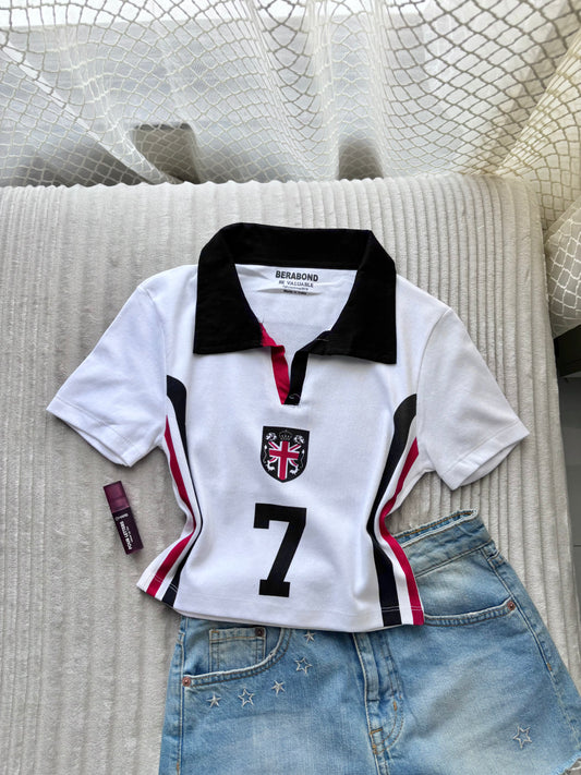 Club 7 Polo Crop Tee