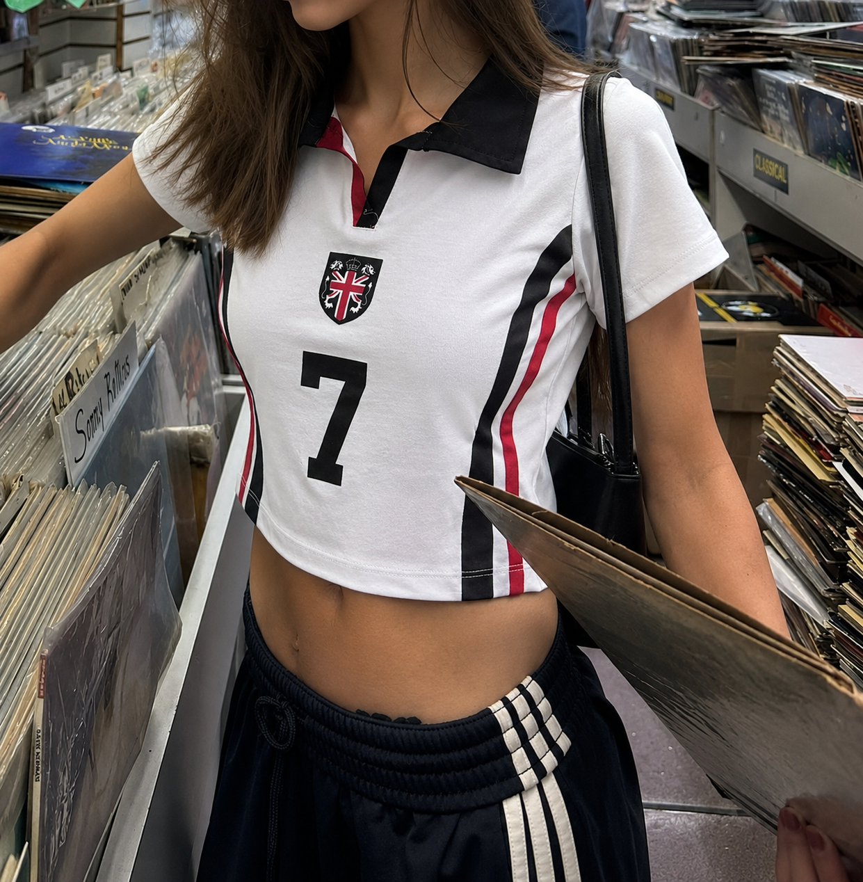 Club 7 Polo Crop Tee