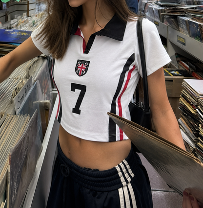 Club 7 Polo Crop Tee