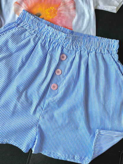 Blue Striped Shorts