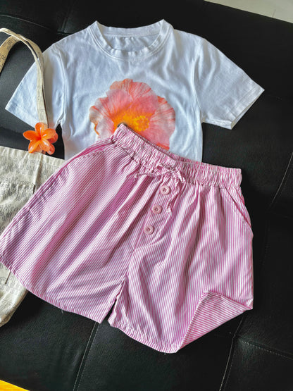 Pink Striped Shorts