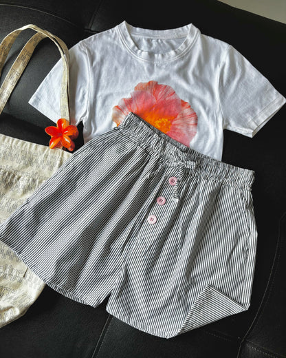 Black Striped Shorts