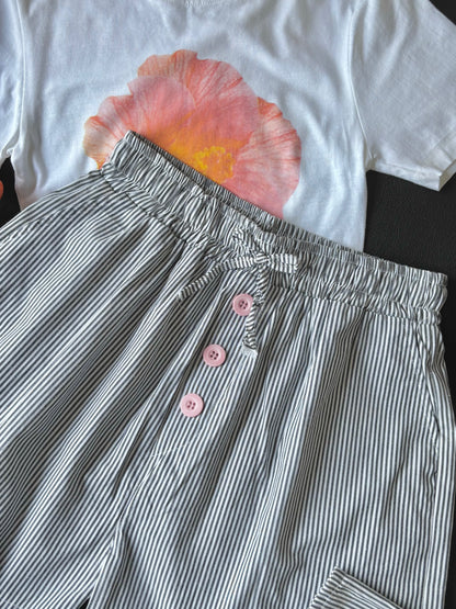 Black Striped Shorts