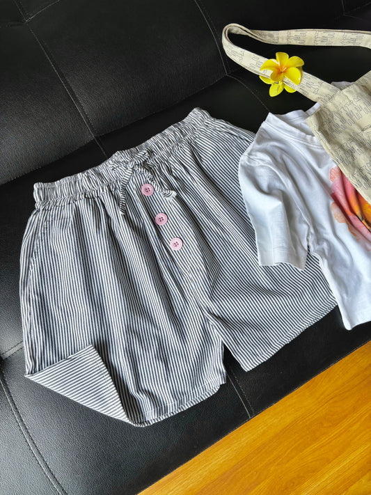 Black Striped Shorts