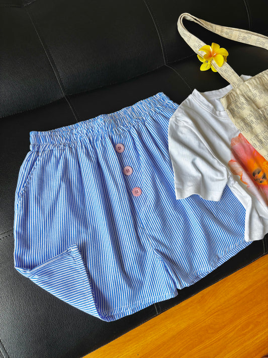Blue Striped Shorts