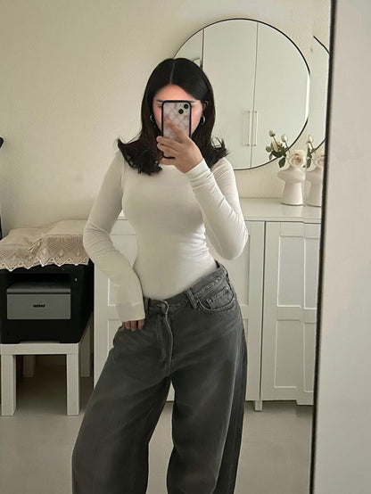 Off white polyamide top