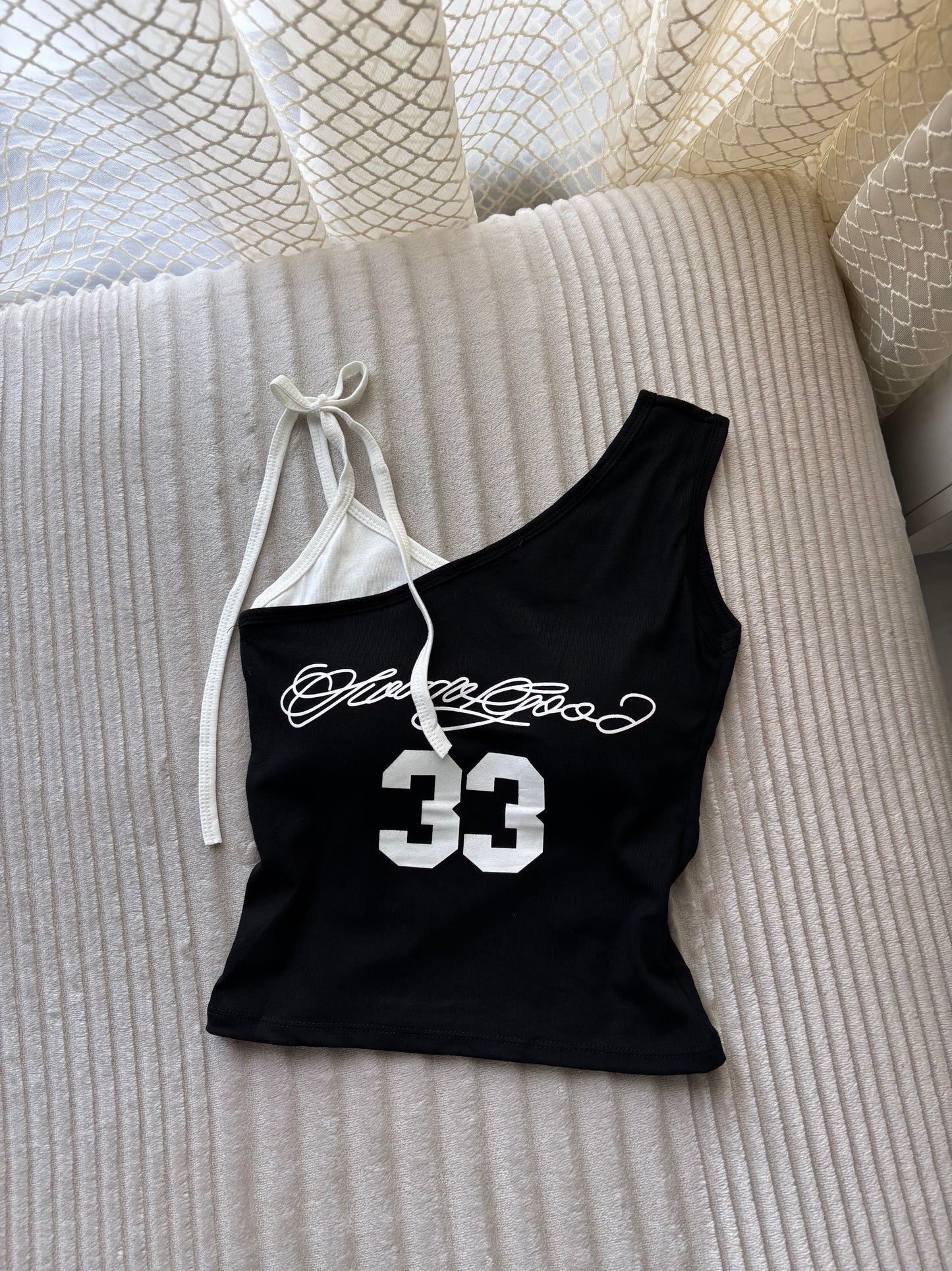 Y2k 33 Built-in Bra One Shoulder Top
