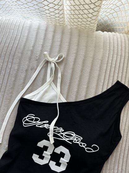 Y2k 33 Built-in Bra One Shoulder Top