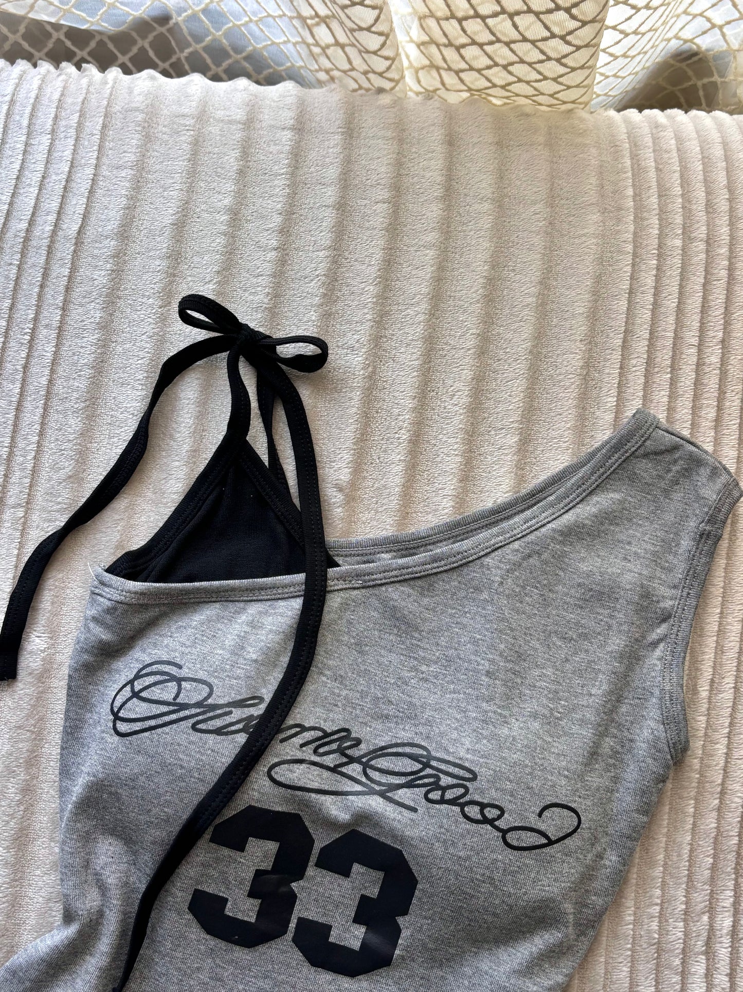 Y2k 33 Built-in Bra One Shoulder Top