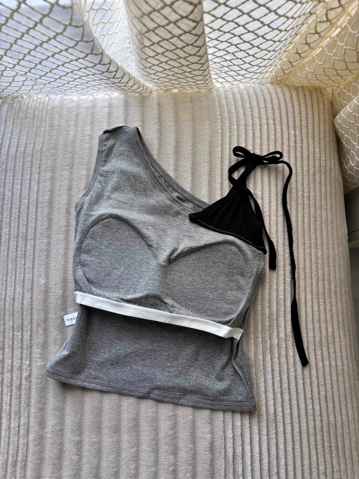 Y2k 33 Built-in Bra One Shoulder Top