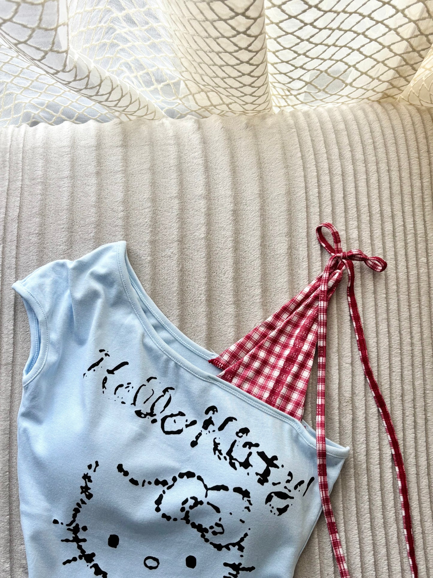 Hello Kitty Built-in Bra One Shoulder Top