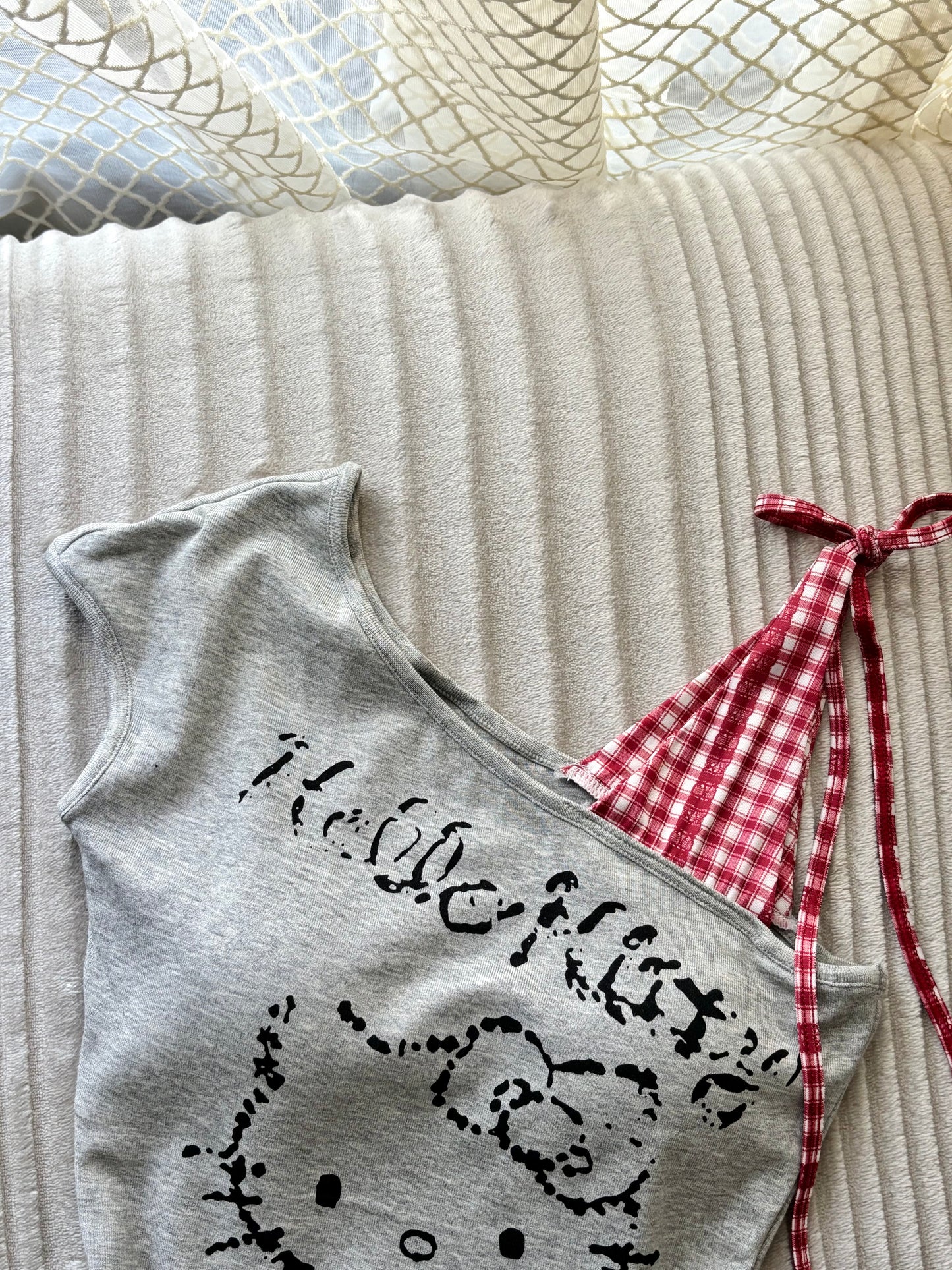 Hello Kitty Built-in Bra One Shoulder Top