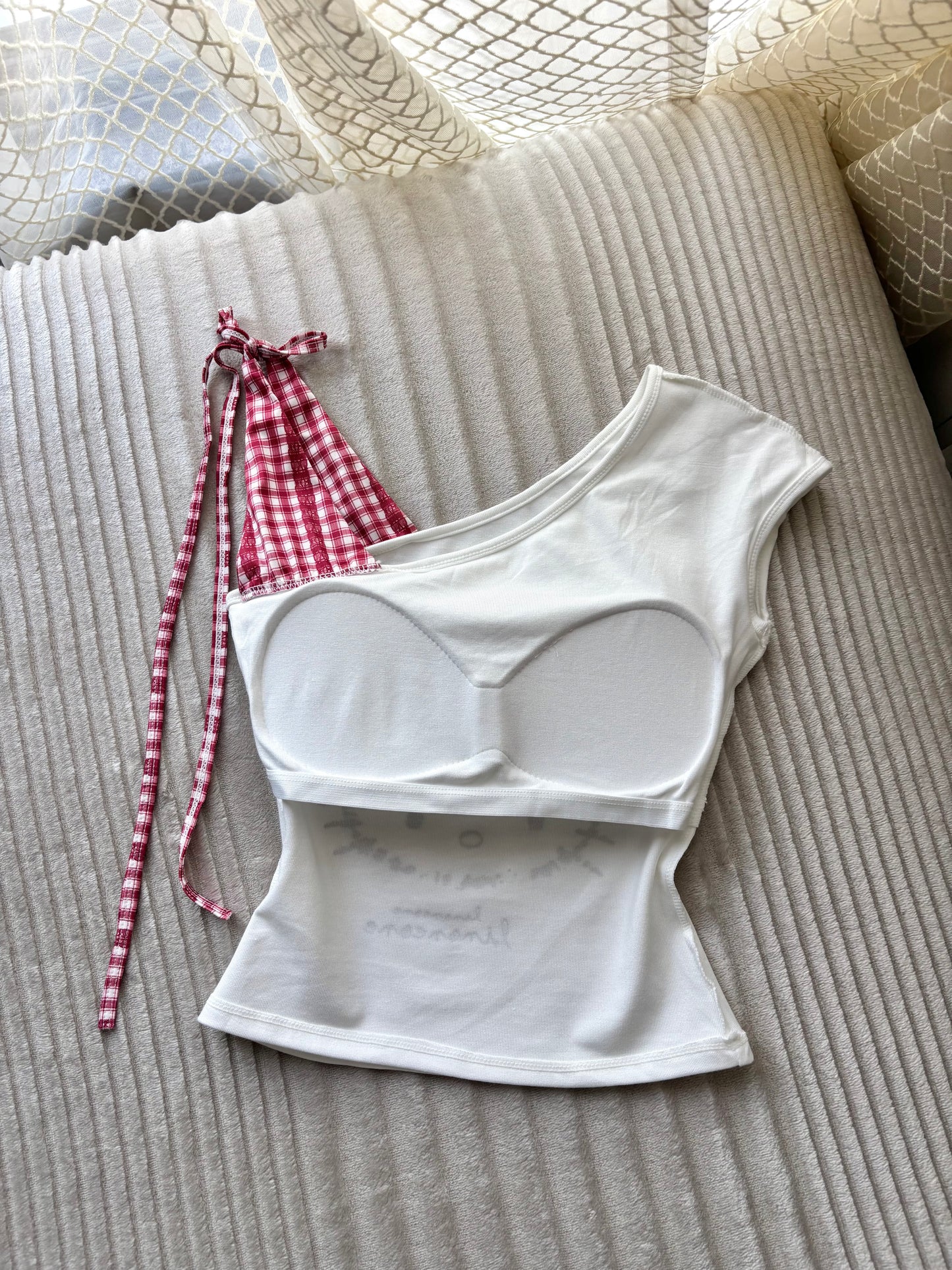 Hello Kitty Built-in Bra One Shoulder Top