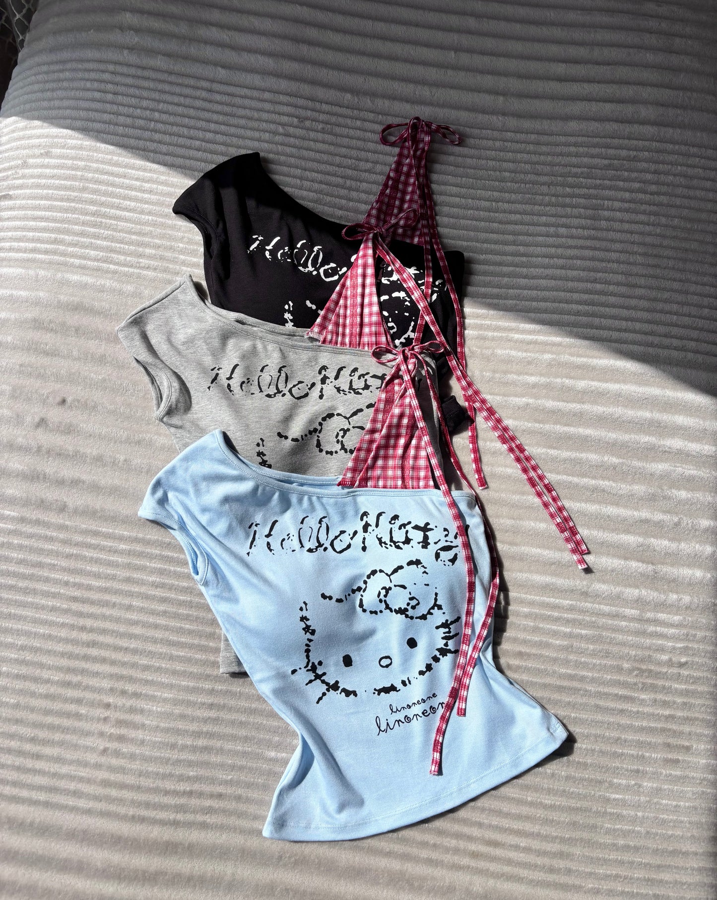 Hello Kitty Built-in Bra One Shoulder Top