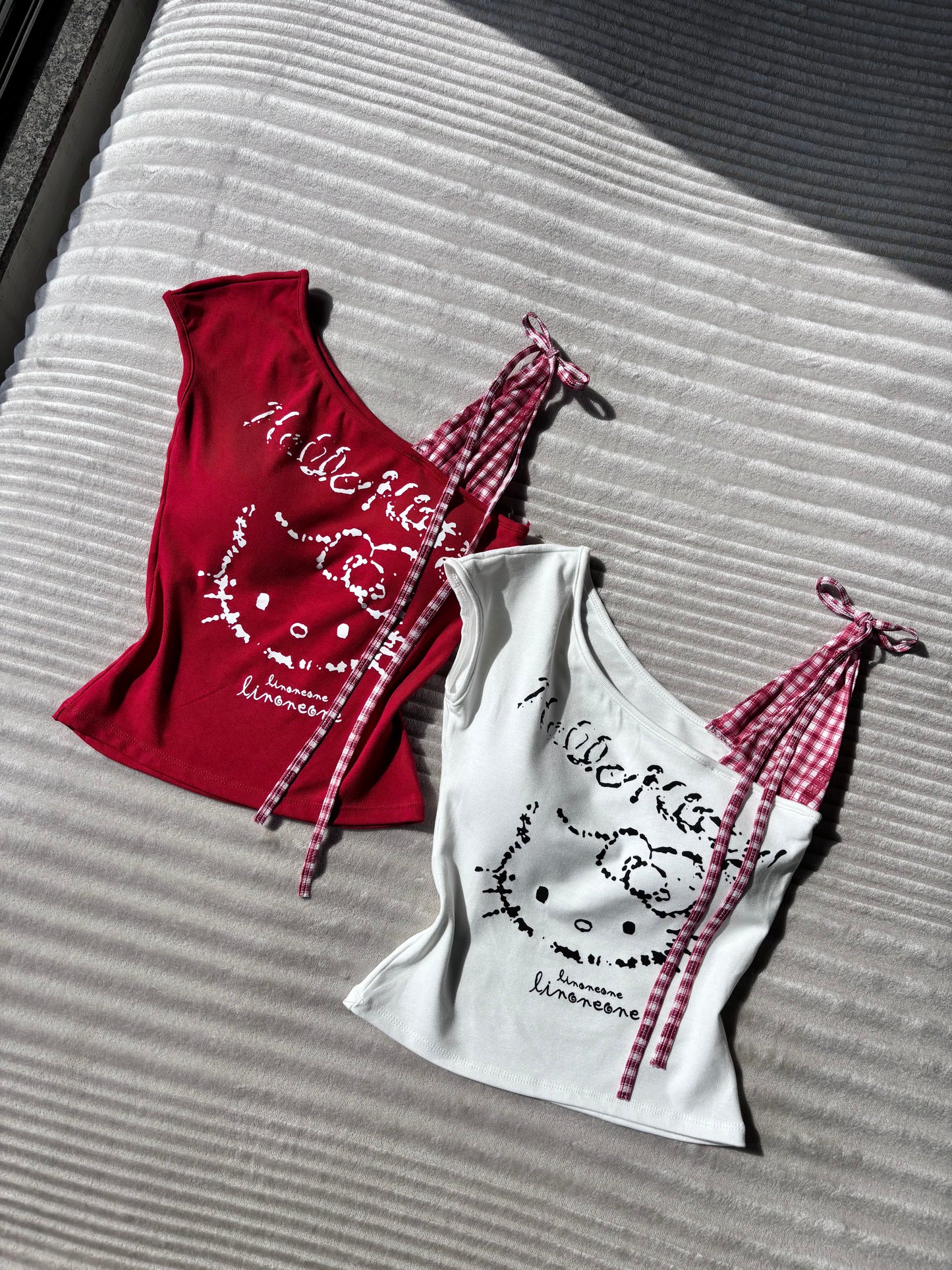 Hello Kitty Built-in Bra One Shoulder Top