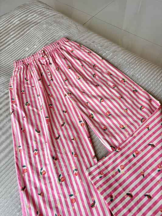 Peachy Pink Striped Pants