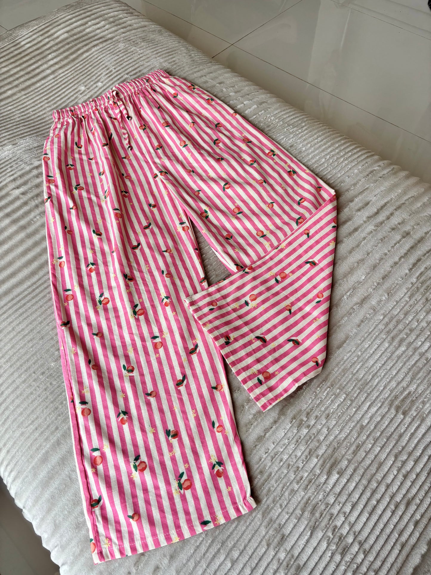 Peachy Pink Striped Pants