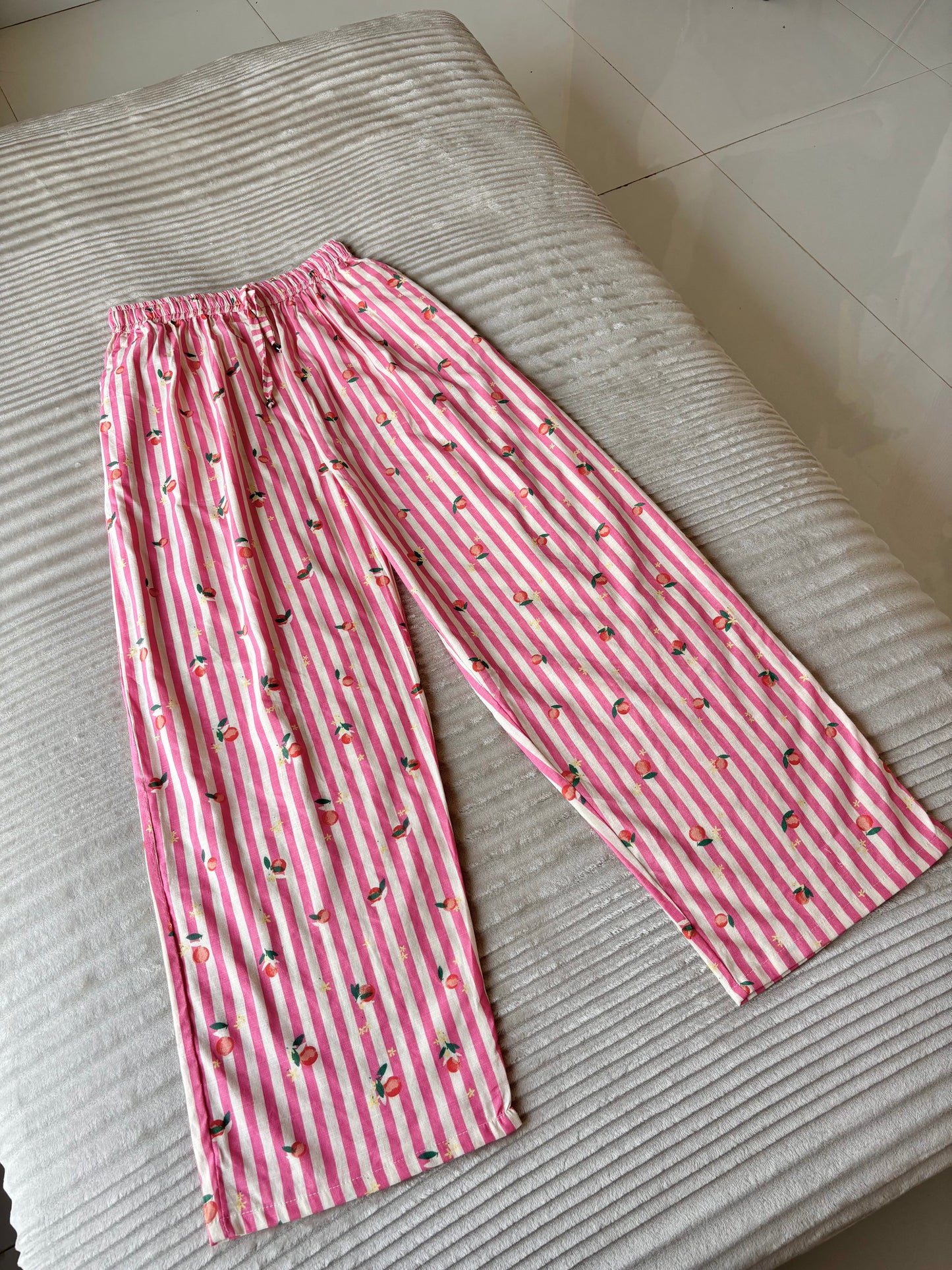 Peachy Pink Striped Pants