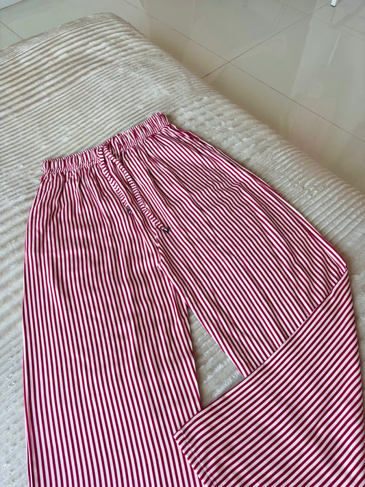 Cherry Red Striped Pants