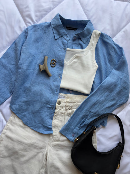 Blue linen shirt