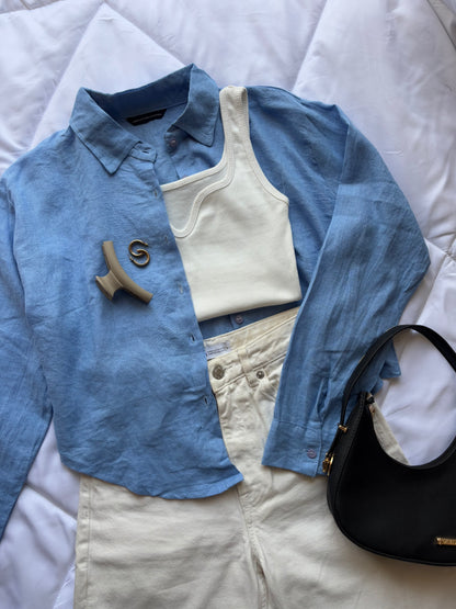 Blue linen shirt