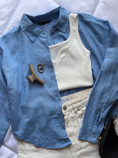 Blue linen shirt