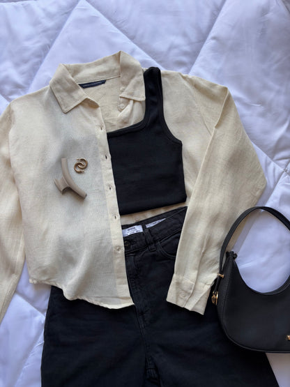 Beige linen shirt