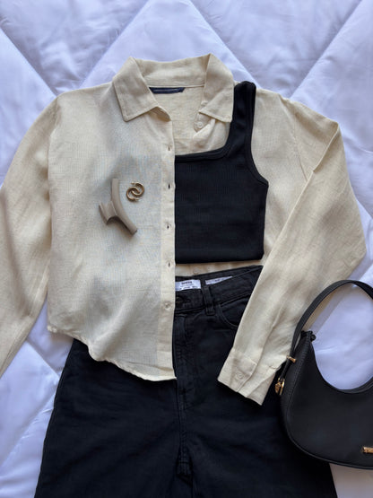 Beige linen shirt