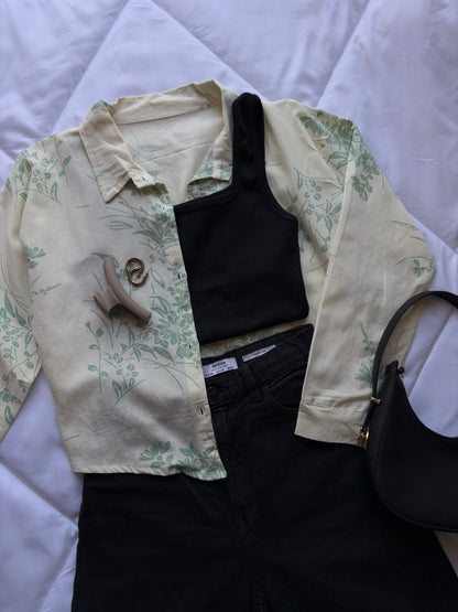 Printed linen shirt