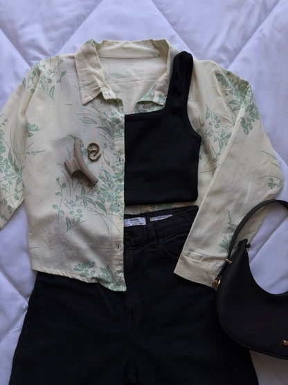 Printed linen shirt