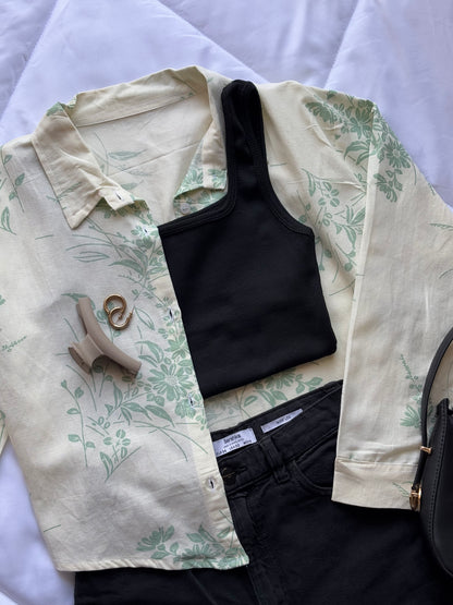 Printed linen shirt