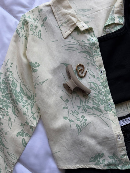Printed linen shirt