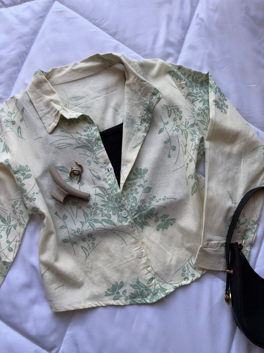 Printed linen shirt