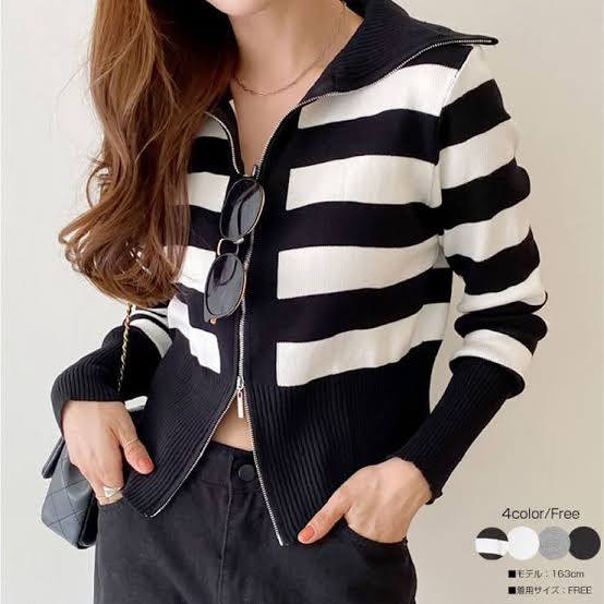 zipper knit ( Up to 32 Bust)