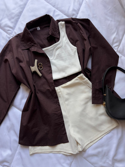 Brown oversized shirt