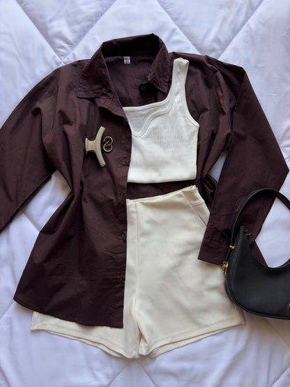 Brown oversized shirt