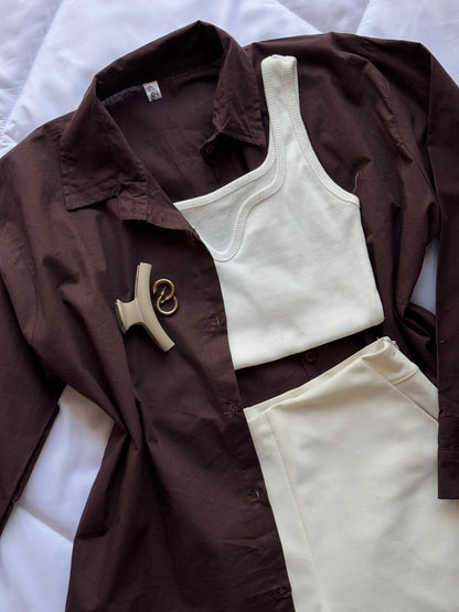 Brown oversized shirt