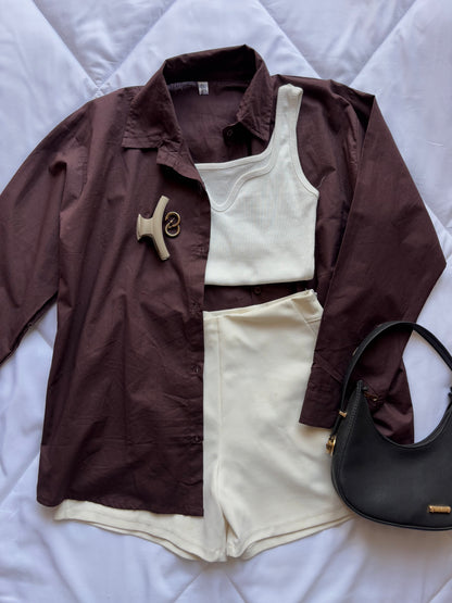 Brown oversized shirt