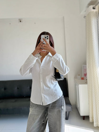 Beige Fitted Shirt (Corset back)